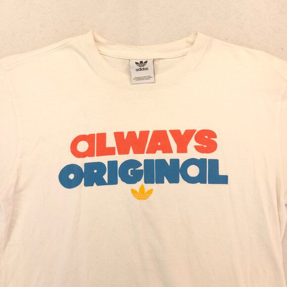 Adidas Casual Crew Neck Short Sleeve Graphic T Shirt Mens Size Medium M White - Picture 1 of 9